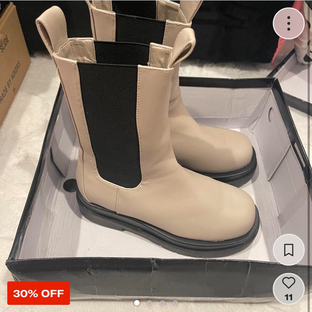 PLT Cream Calf High Chunky Chelsea Boot